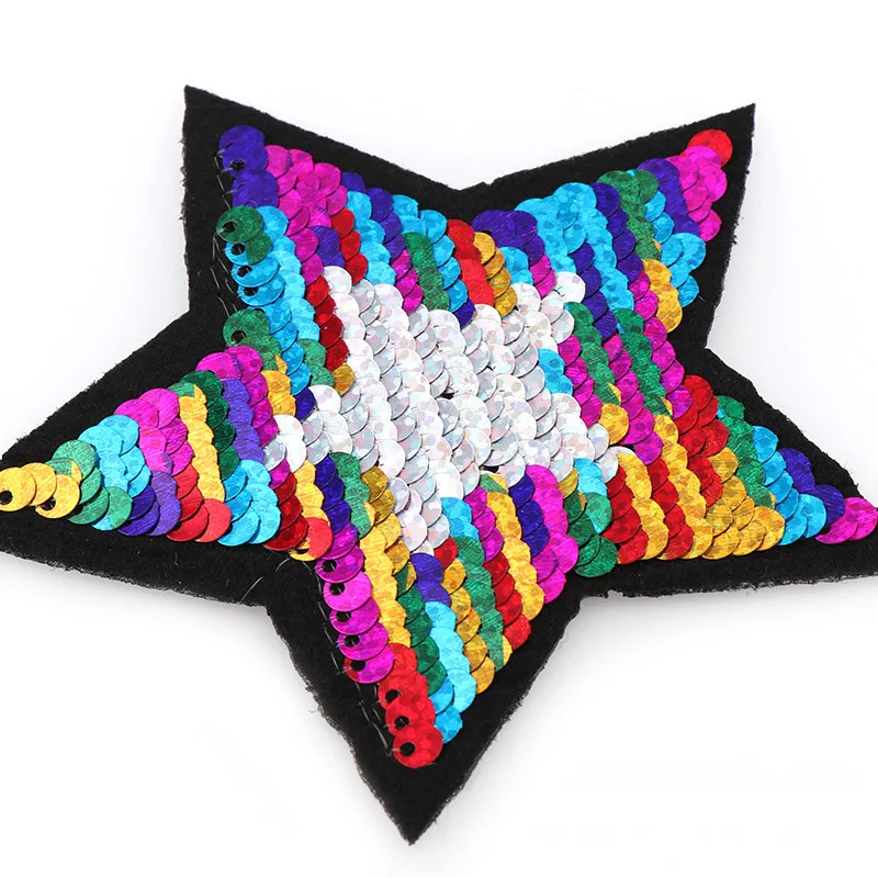 1 шт. двусторонняя нашивка с блестками и пятиконечными звездами | Дом сад