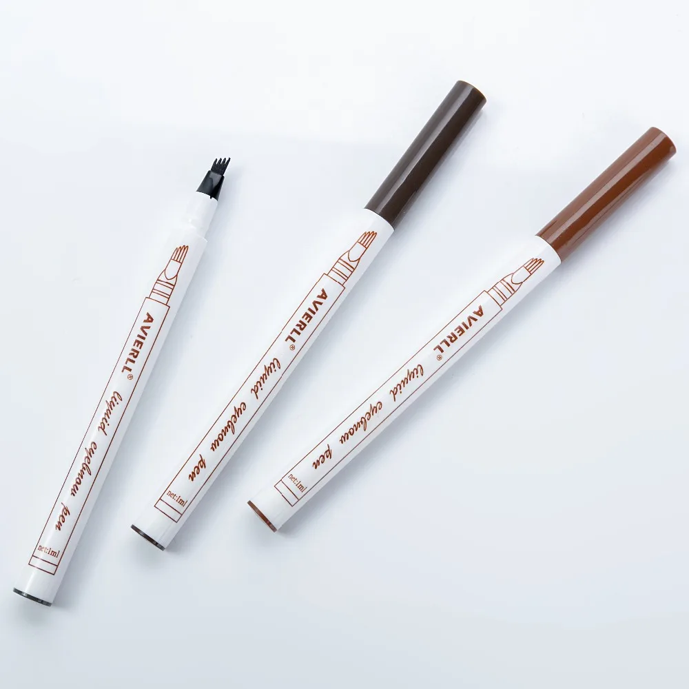 3 цвета микроблейдинг бровей Татуировка ручка тонкий эскиз жидкая подводка для