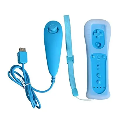 Беспроводной геймпад для nintendo wii с дистанционным управлением без движения плюс+ ДЖОЙСТИК Nunchuck для nintendo wii аксессуары - Цвет: Blue