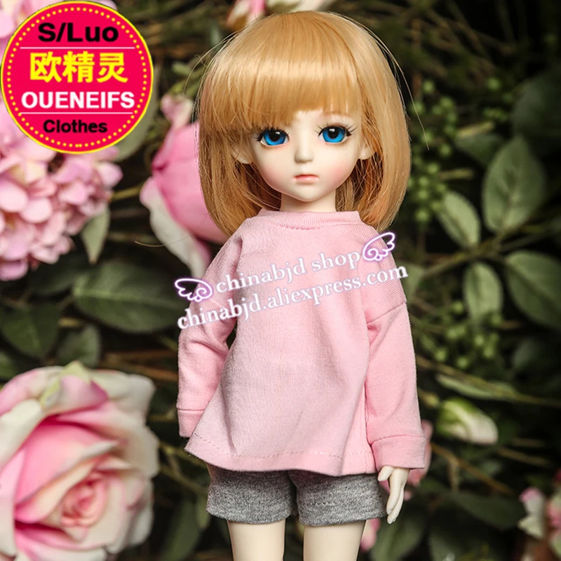 Одежда для кукол BJD SD 1/6 спортивный костюм двух цветов розовый и белый аксессуары