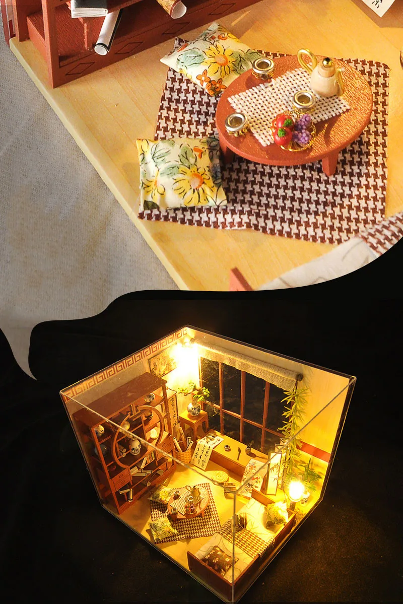 DIY Кукольный дом мебель Moxiangge миниатюрный кукольный домик игрушки для детей милый семейный дом со всеми аксессуарами Кукольный дом
