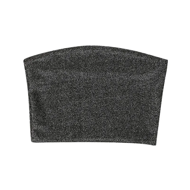 Модная женская одежда блестящий пуловер без бретелек топы рукавов Повседневный