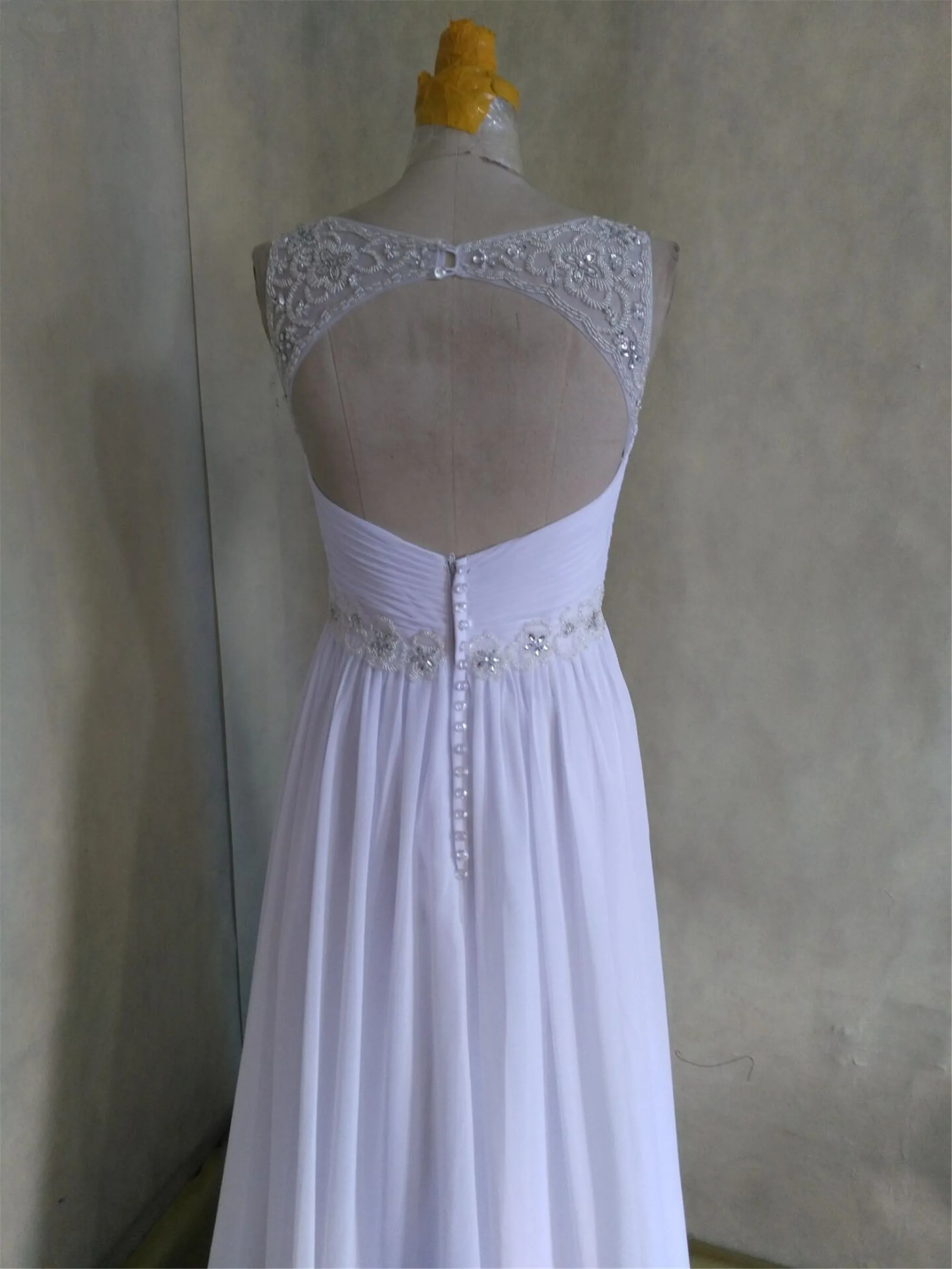 2021 шифоновое платье с v-образным вырезом коротким Бисер поезд длиной до пола