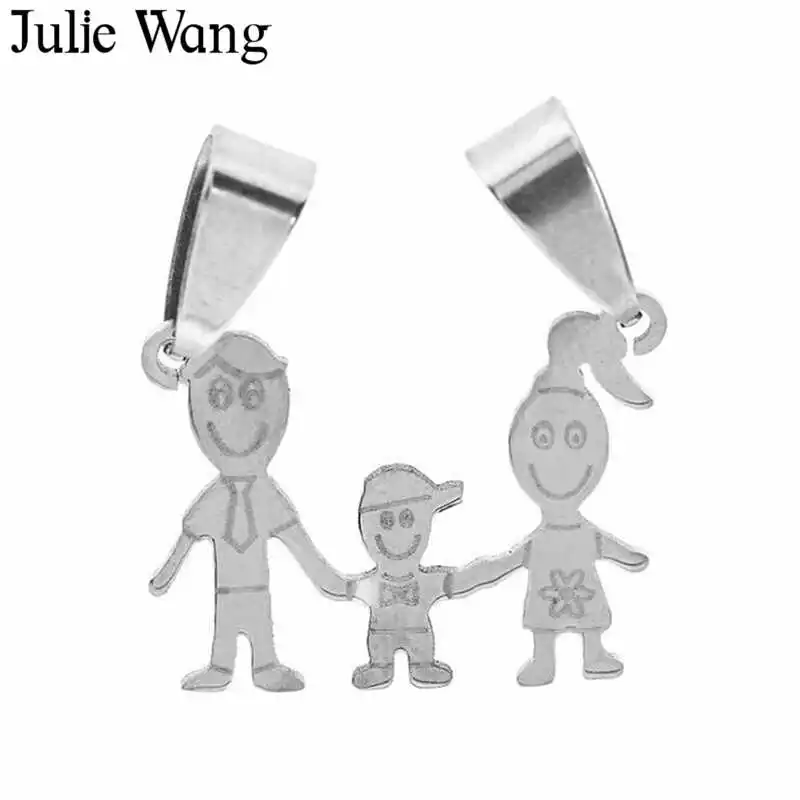 Семейные Подвески Julie Wang из нержавеющей стали для папы мамы и ребенка ручная