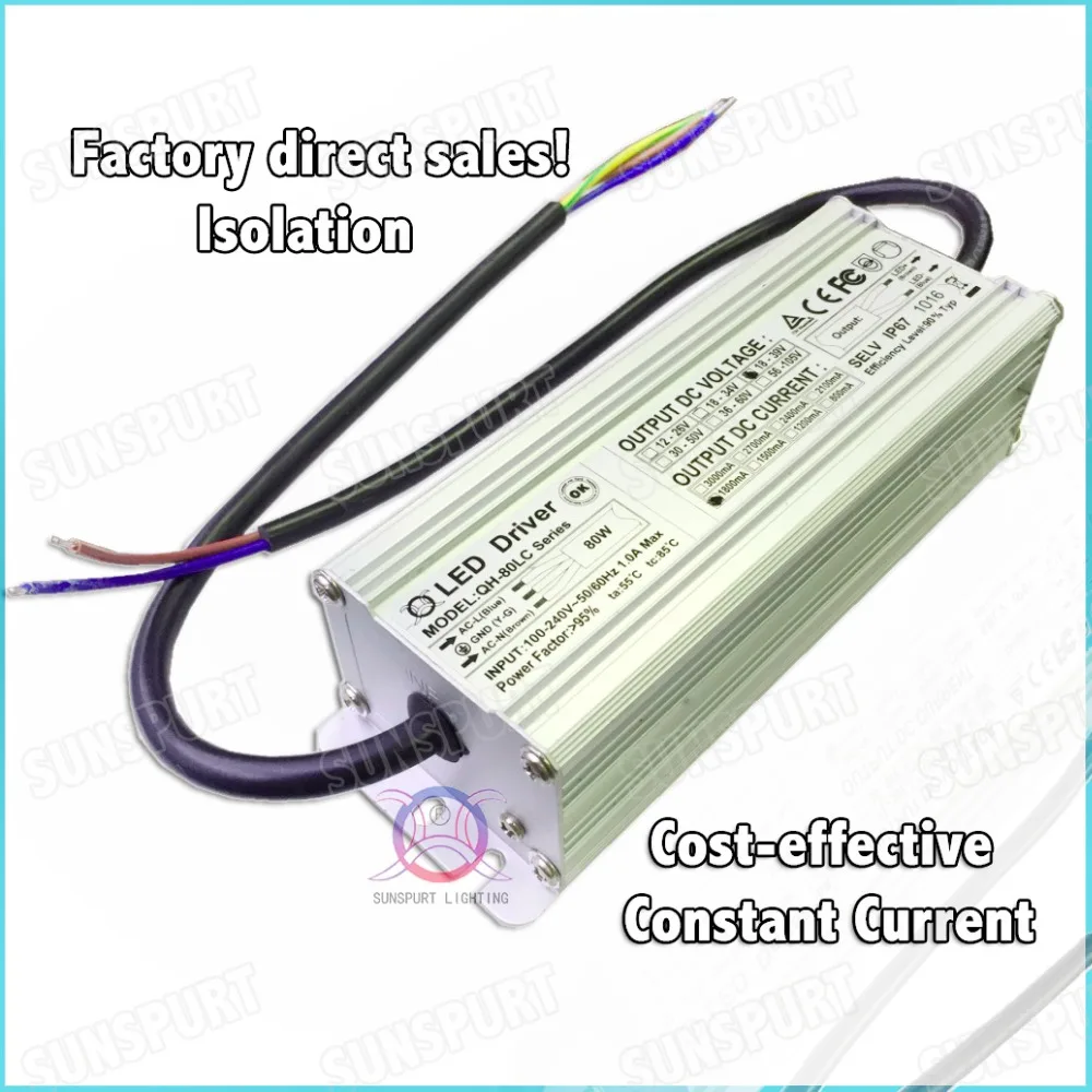 Фото 2 шт. от EMC LVD IP67 80 Вт AC85-277V светодиодный драйвер 18-30Cx3B 800 мА DC56-100 В постоянный ток светодиодная мощность для прожекторов Бесплатная доставка №3