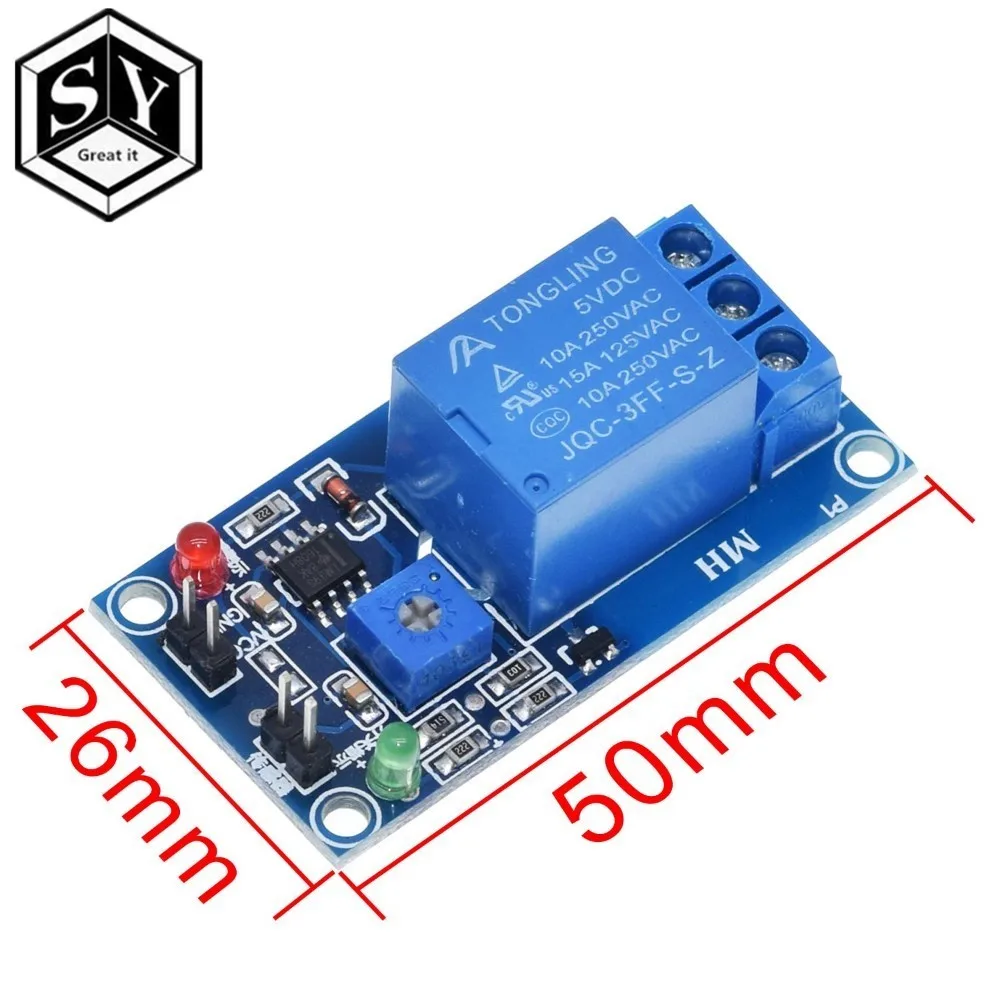 Модуль датчика дождевой воды + модуль реле постоянного тока 5 в 12 В с датчиком