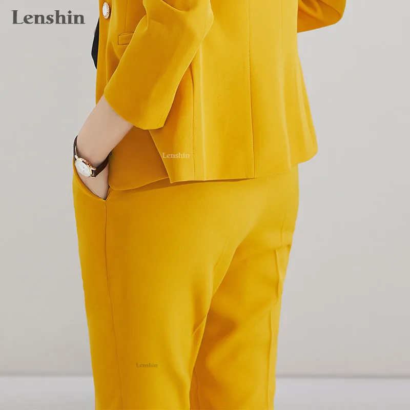 Женские деловые брюки Lenshin регулируемые длиной до щиколотки одежда для работы
