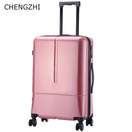 rose gold CHENGZHI, 24 дюйма, высокая емкость, чемодан на колесиках, Спиннер для мужчин и женщин, чемодан на колесиках, 20 дюймов, сумка на колесиках для путешествий - Цвет: rose gold