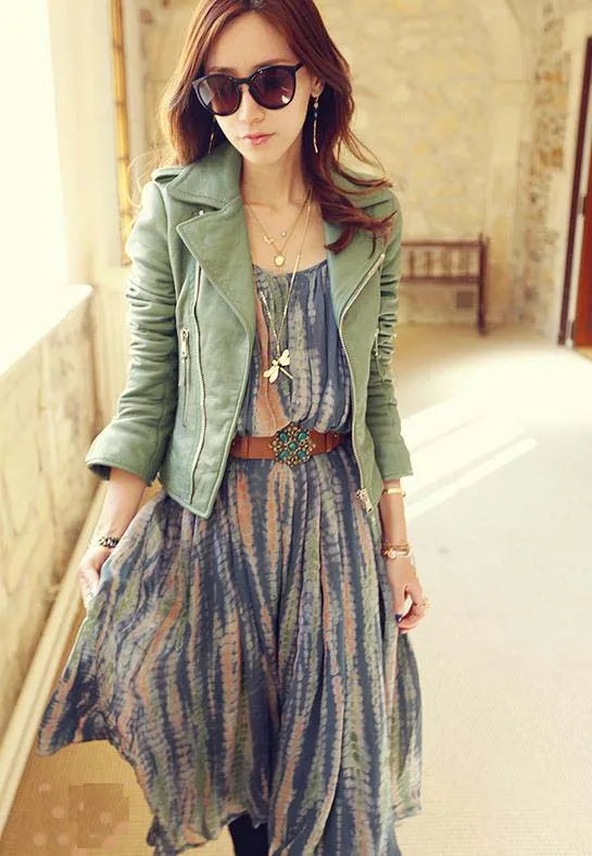 Женское байкерское пальто из натуральной овчиной кожи байкерская куртка для