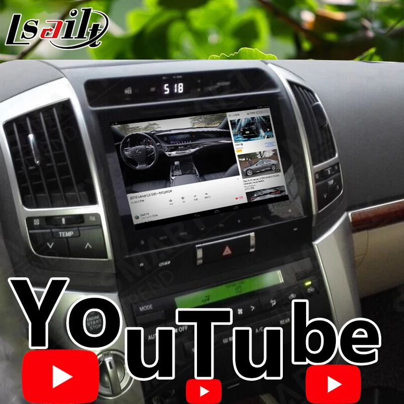 Lsailt Android автомобильный аудио видео интерфейс для Land Cruiser LC200- поддержка carplay, android auto, youtube, yandex