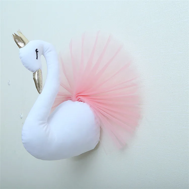 Pink Креативное украшение детской комнаты украшение Лебедь арт модель домашний офис настенный украшение домашнего декора аксессуары - Цвет: Pink