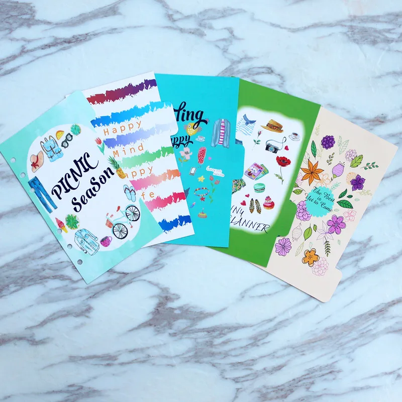Fromthenon Sunny Series блокнот указателей страниц A5A6 Kawaii 6 отверстий сборщик листового листа разделитель для Filofax офисные и школьные принадлежности