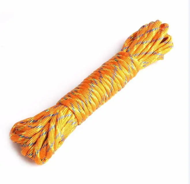 Orange Flower 25 футов/50 футов/100 футов 550 Паракорд парашютный шнур веревочка Mil Spec Тип III 7 стенд веревка для выживания на открытом воздухе скалолазание - Цвет: Orange Flower