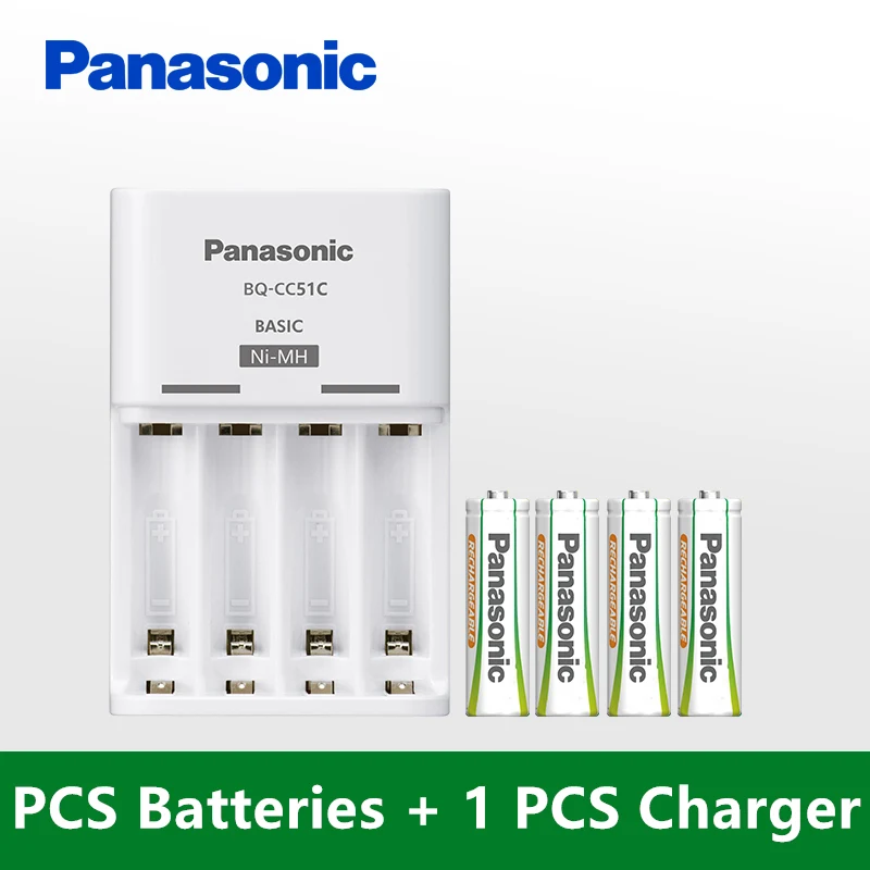 Оригинальные аккумуляторы Panasonic 4 шт. AAA+ комплекты быстрой зарядки Новые поступления 1,2 в Ni-MH цикл Предварительно заряженный аккумулятор - Цвет: Зеленый