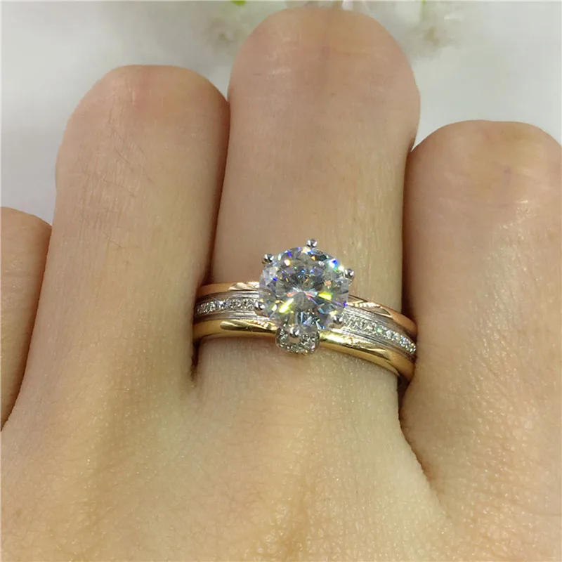 18K 750Au Золотое кольцо с муассанитом и бриллиантом, обручальное кольцо D цвета VVS с национальным сертификатом MO-H1030