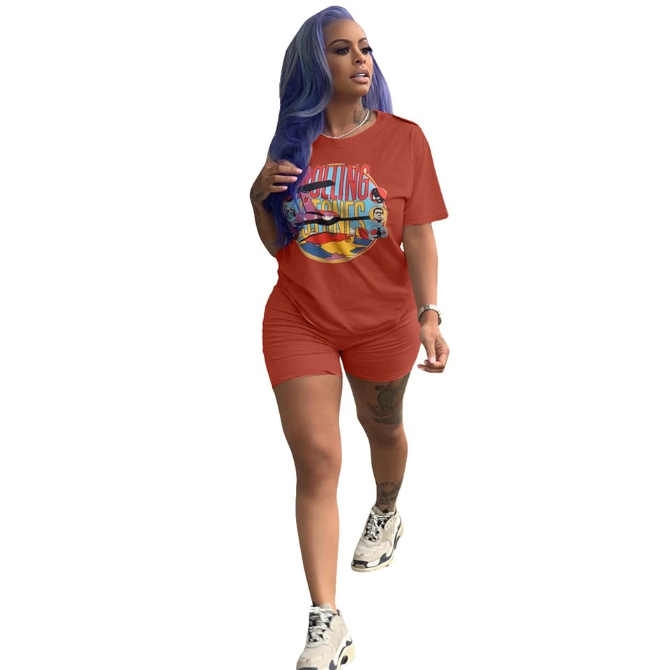 Летние женские короткие комплекты из 2 предметов байкерские шорты 3xl размера плюс