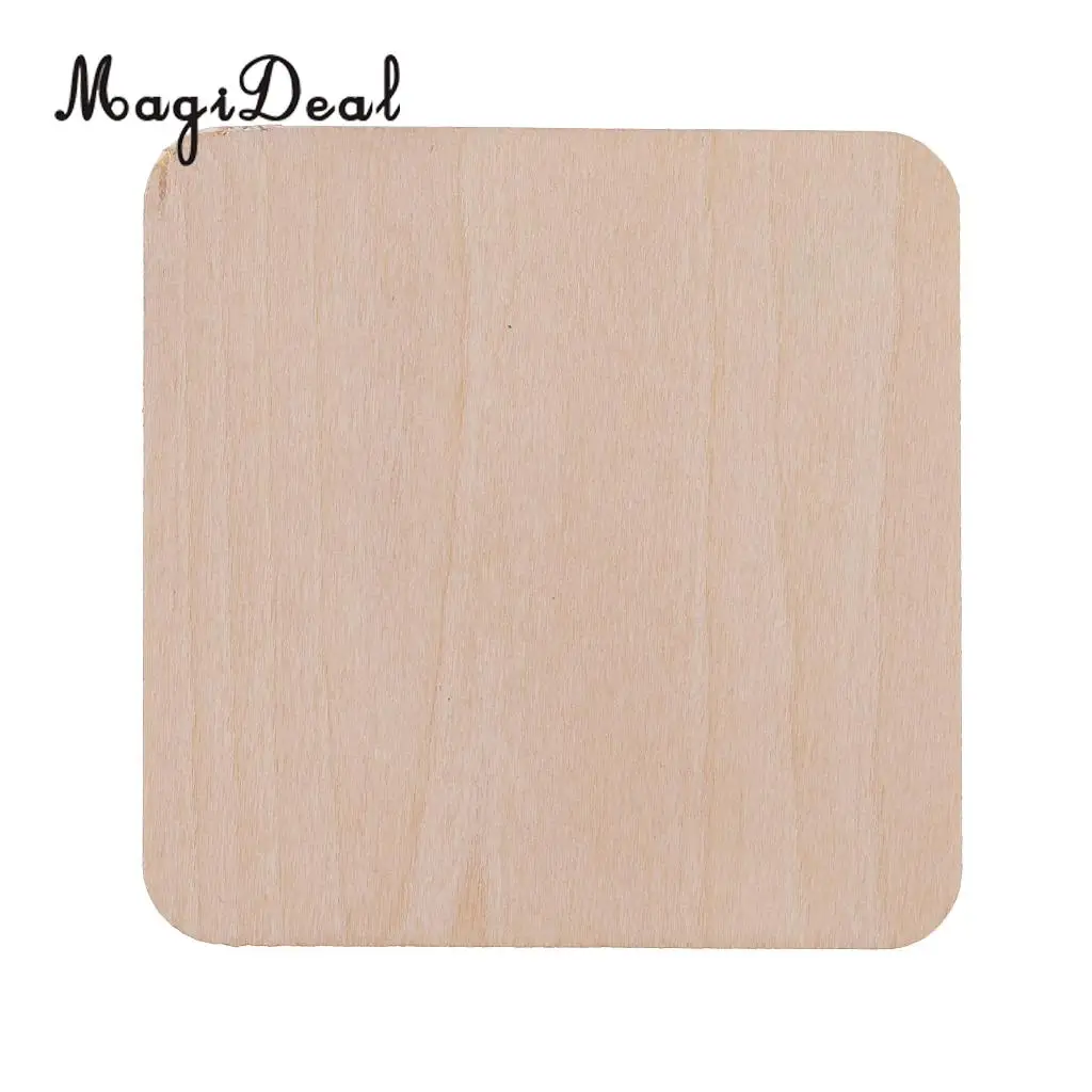 20pcs Wooden Square Rectangle Shapes Coasters Plain Wood Craft Blanks Plaque Sign DIY Pyrography Art Woodworking Materials | Дом и сад