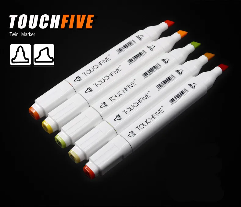 Touchfive 30/40/60/80 Цвета маркер для рисования набор двойной головкой алкоголь эскиз Маркеры Ручка для рисования манги маркеры дизайн поставки