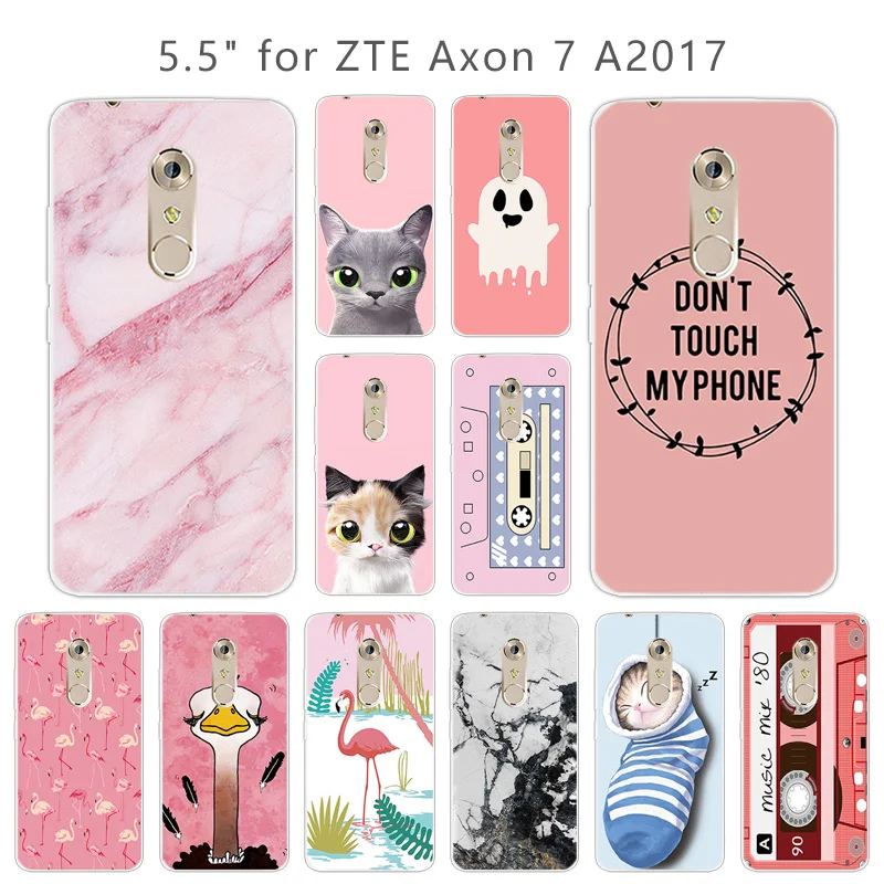 Мягкий силиконовый чехол для ZTE Axon 7 розовая задняя крышка 5 &quot прозрачный ТПУ