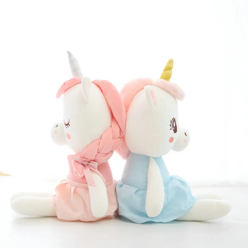 

High Quality Dress Unicorns plush toys Stuffed Animals Rainbow Dress Unicornio dolls toys for Girl Birthday Appease toy for Baby