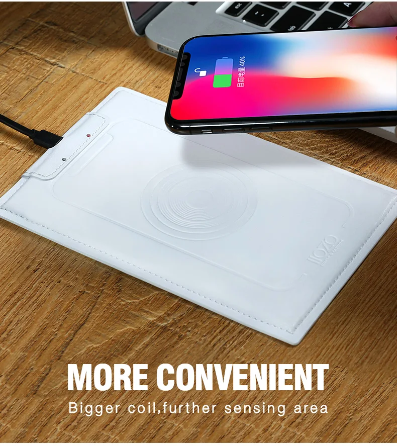IIOZO QI Беспроводной Зарядное устройство для iPhone X 8/8 Plus 5 мм кожи ручной выделки для samsung Note8 S8 S7 S6 Edge быстрая Беспроводной Зарядное устройство Pad