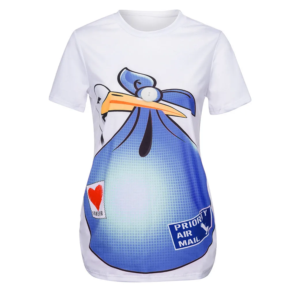 Женская одежда для беременных, ropa de mujer, для кормящих матерей, Милый Забавный принт, короткий рукав, Повседневная футболка, топы для беременных