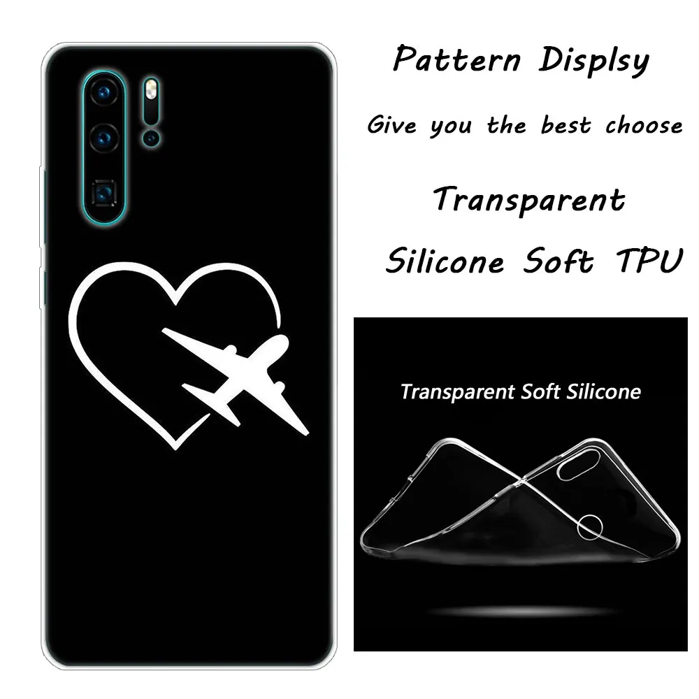 Силиконовый чехол для телефона с рисунком самолета для huawei P30 P20 Pro P10 P9 P8 Lite P Smart Z Plus NOVA 3 3i - Цвет: 004