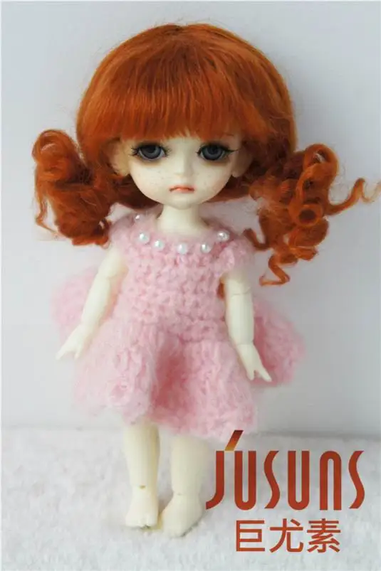 carrot M8 JD294 1/8 прекрасный мохер BJD куклы парики Детские Twintail парик для куклы мохеровый 5-6 дюймов куклы аксессуары - Цвет: carrot M8