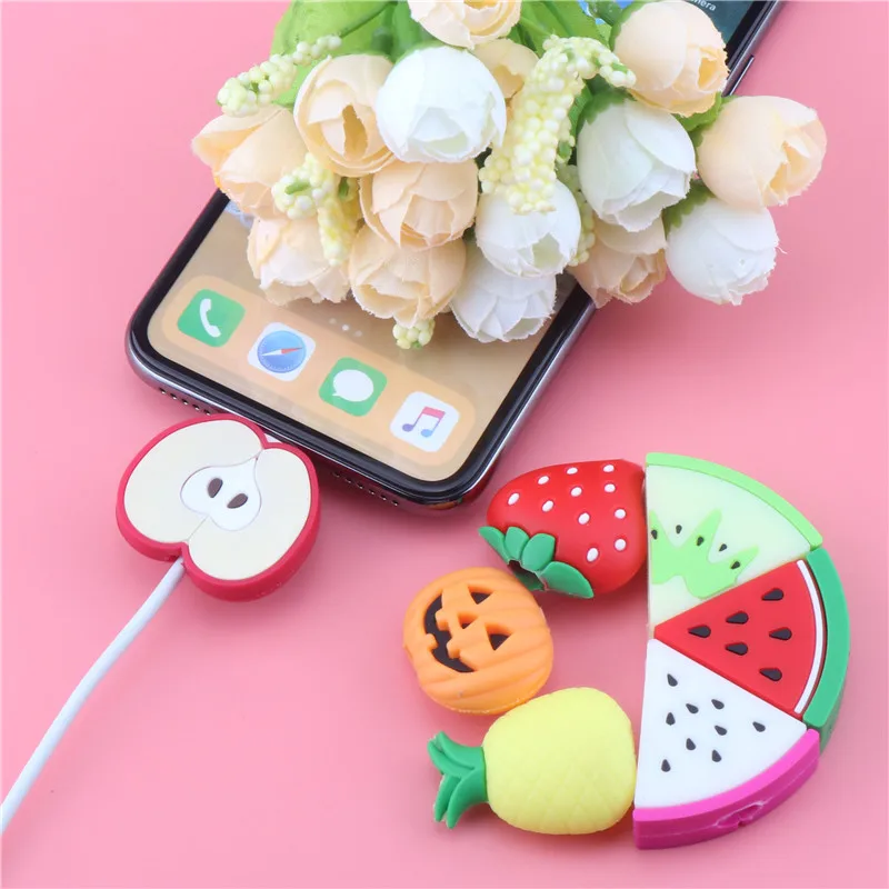 SIANCS 1 шт. милый противоударный защитный кабель с фруктами для iPhone Usb мультяшный