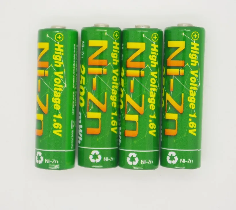 4 шт Ni-Zn 1.6V1.5V AA 2500mWh аккумуляторная батарея+ NiZn умное зарядное устройство