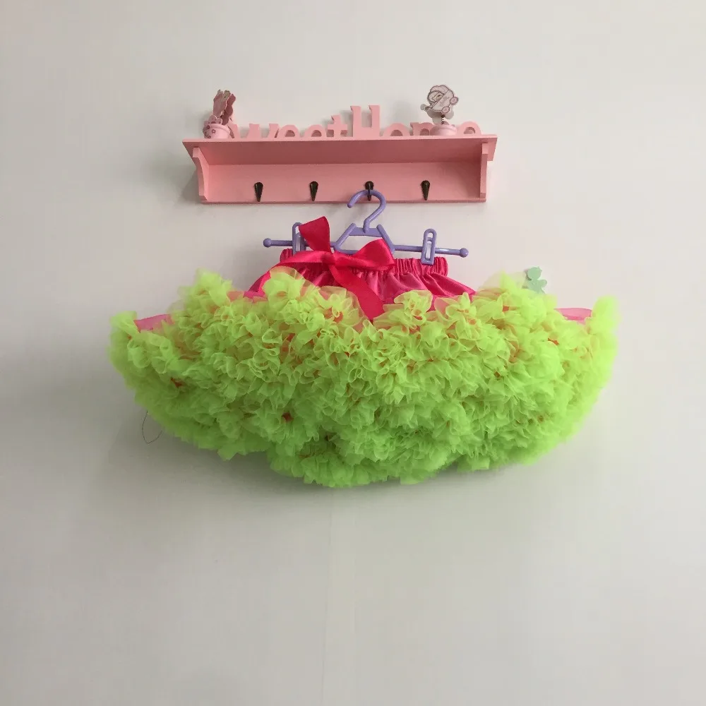 Пышная фатиновая детская юбка-пачка ярко-розовая и зеленая для девочек От 0 до 10