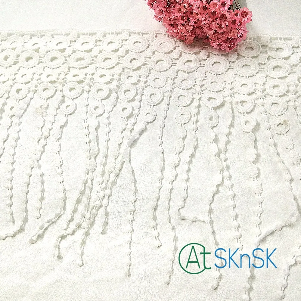 Кружево 2016 новинка 2 ярдов/партия полиэстер черная белая лампа свисающая бахрома