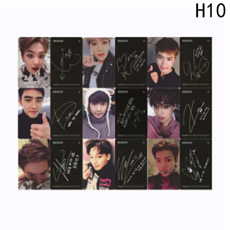10 Youpop KPOP EXO K M точное Лото завод 3 EX'ACT альбом самодельные бумажные карты K-POP Подпись LOMO фото карта Фотокарта - Цвет: 10