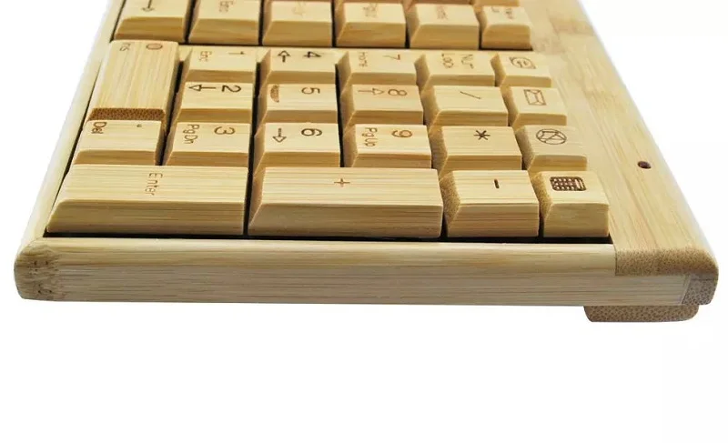 100% Natural Bamboo Wooden Wood PC Multi-media Function wireless Keyboard and Mouse Combo UK Layout with 109 keys SKU 01501AC1 | Компьютеры