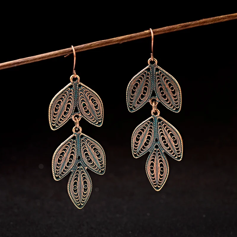 2019 Модные женские серьги цыганские листья Jhumka тибетские ювелирные изделия Oorbellen