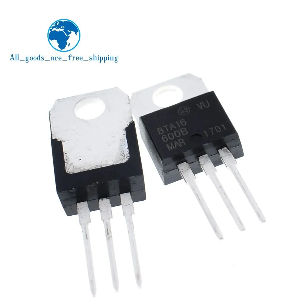 10 шт. BTA16-600B-220 BTA16-600 TO220 16-600B BTA16 600V 16A симисторов и