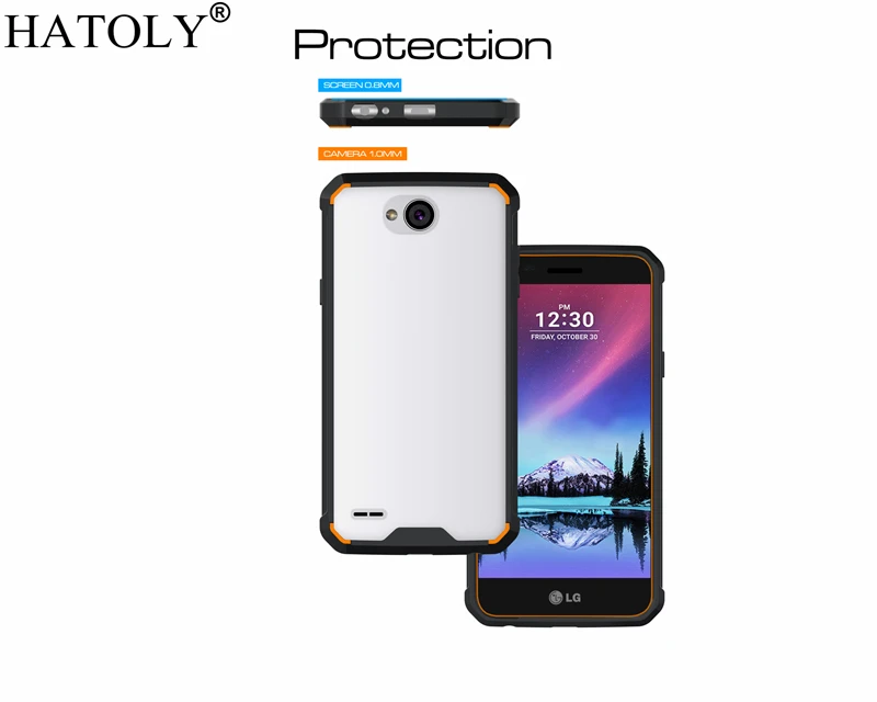 HATOLY For LG X Power 2 II Transparent Phone Case Shockproof TPU + Clear PC / K10 LV7 Fundas M320 |