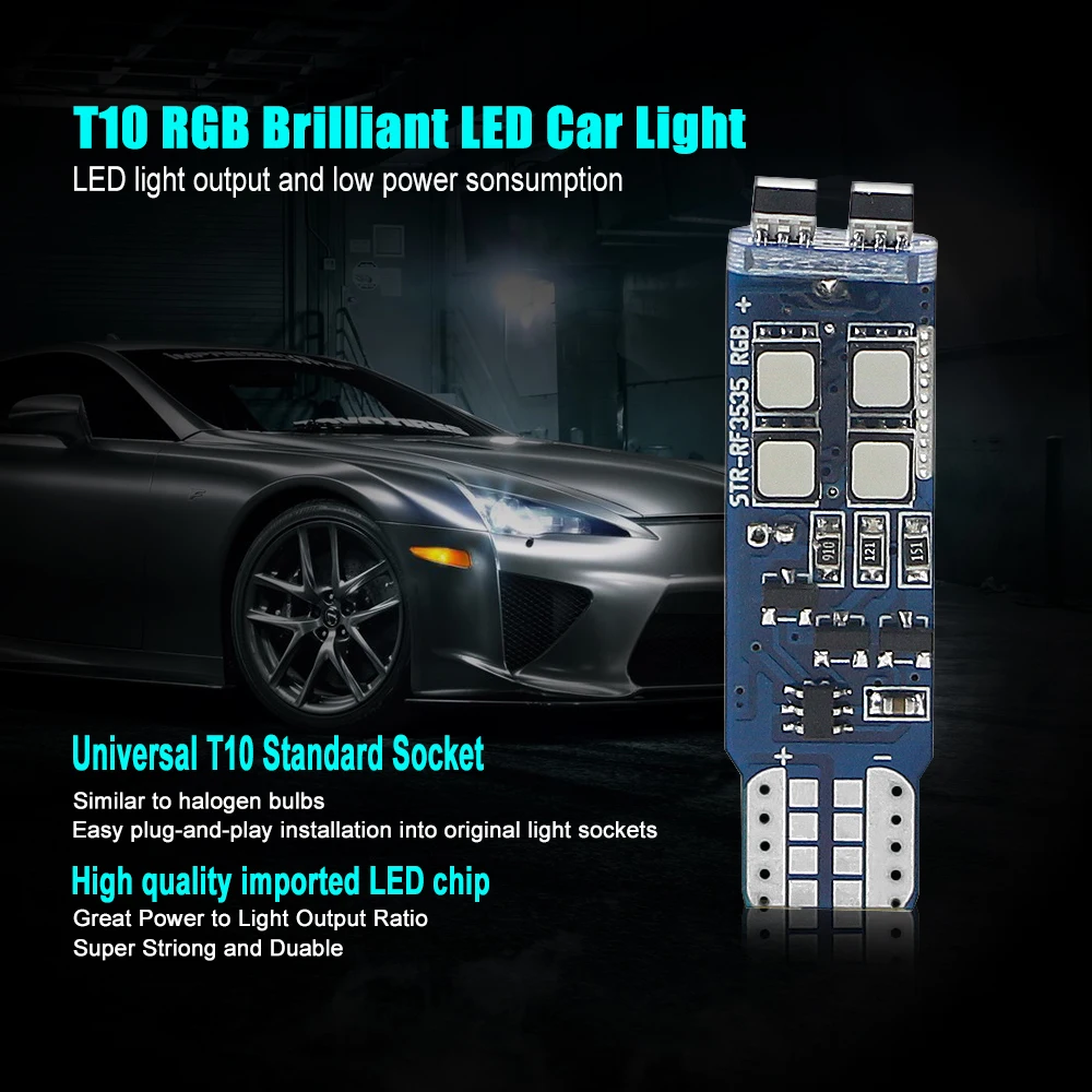 SULUCAR 2X T10 RGB светодиодный светильник с радиочастотным пультом дистанционного