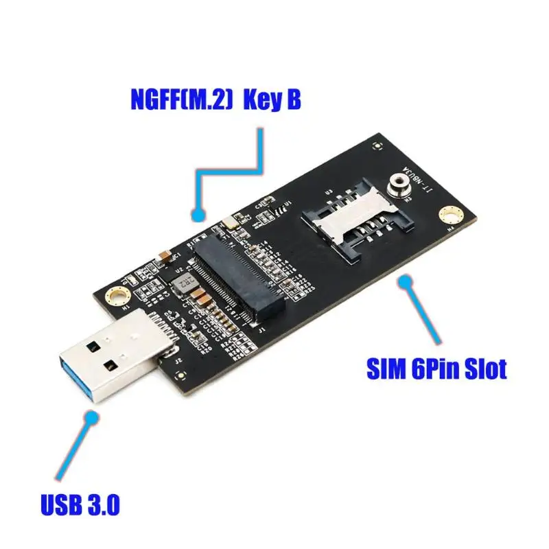 NGFF M.2 ключ B к USB 3,0 адаптер Райзер платы Настольный ПК добавить на карту с сим 6pin слот для карт