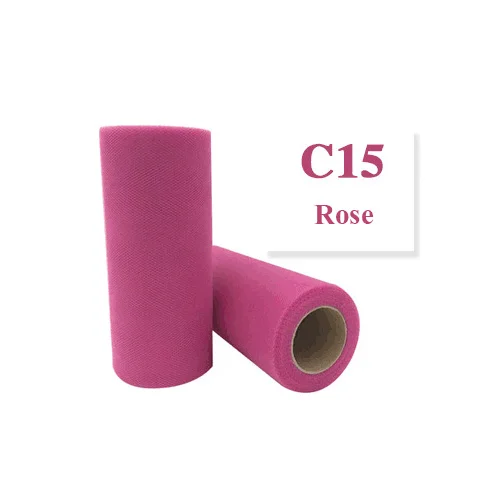 C15 Light rose Тюлевая юбка-пачка «сделай сам» из органзы для свадебной вечеринки, 15 см, 22 м - Цвет: C15 Light rose