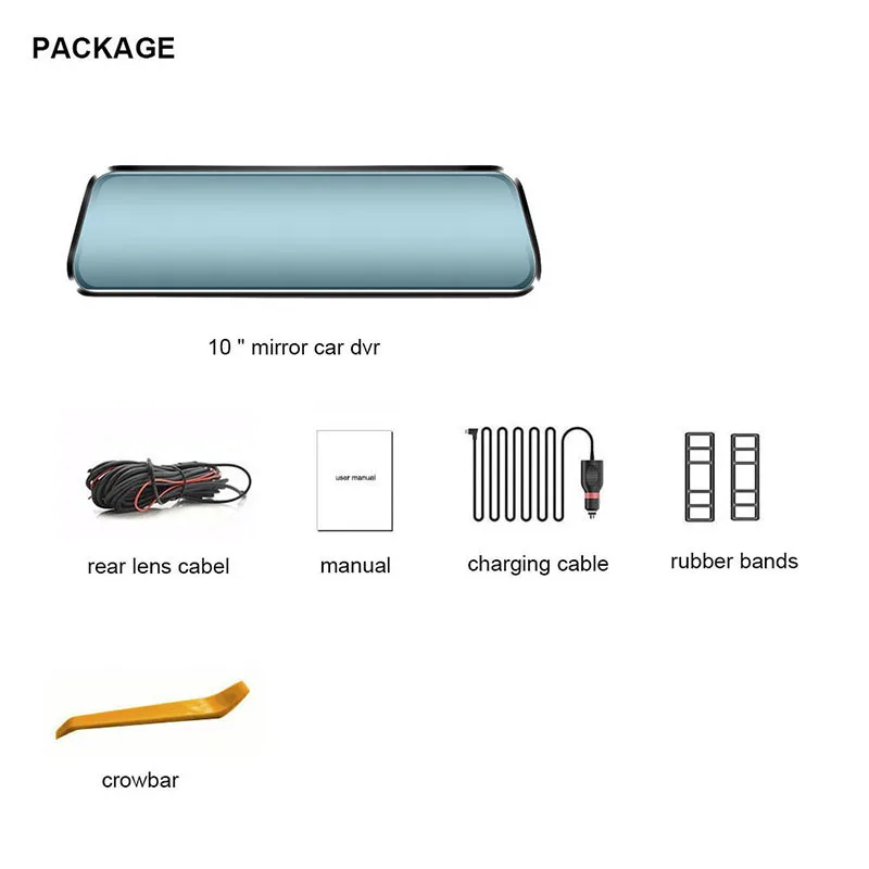 HGDO 10 inch Car DVR Rear View Mirror Dash cam Full HD 1080P Touch screen car camera dvrs Dual lens video Recorder autoregister
