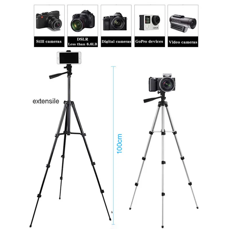 Портативный штатив для телефона для iPhone, Xiaomi, HUAWEI, Gopro, компактная видеокамера, легкий дорожный держатель для мобильного телефона
