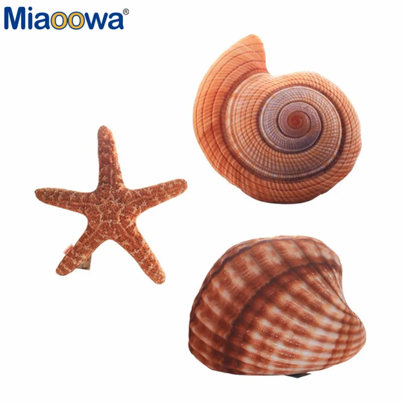 

1pc Creative Marine Life Plush Pillows Conch & Shell & Starfish Staffed Plush Toys Cute Cushion Dolls for Kids Children