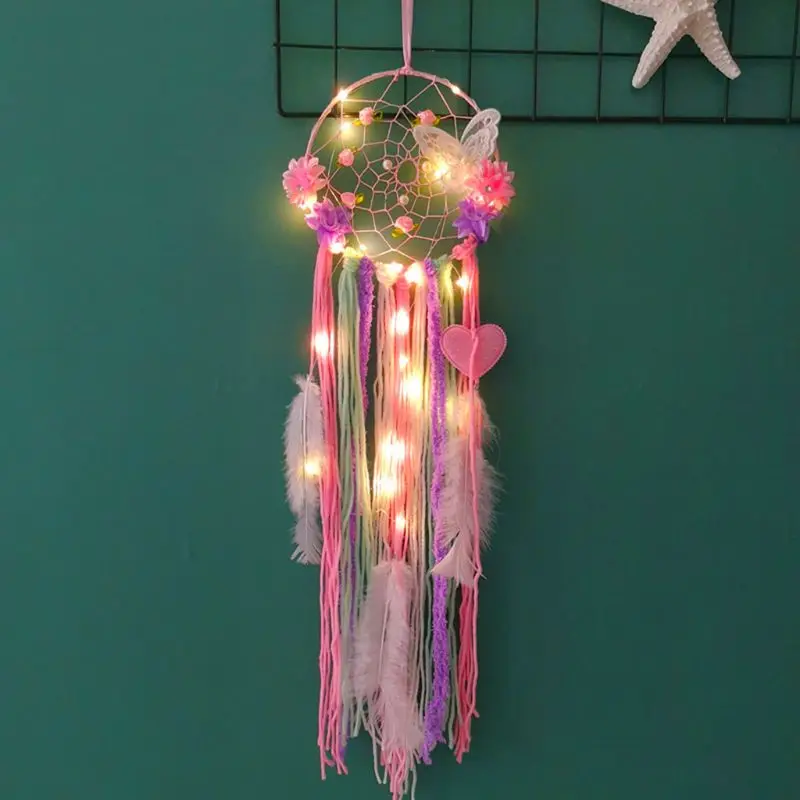 Handmade Dream Catcher Net With Feathers Butterfly Tassel Wind Chime Wall Hanging Ornament Dreamcatcher Bell Home Car Decoration | Дом и сад
