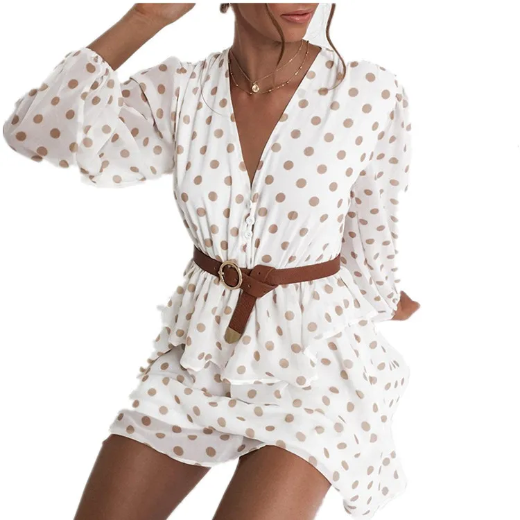 Элегантное прозрачное шифоновое платье в горошек винтажном стиле для женщин