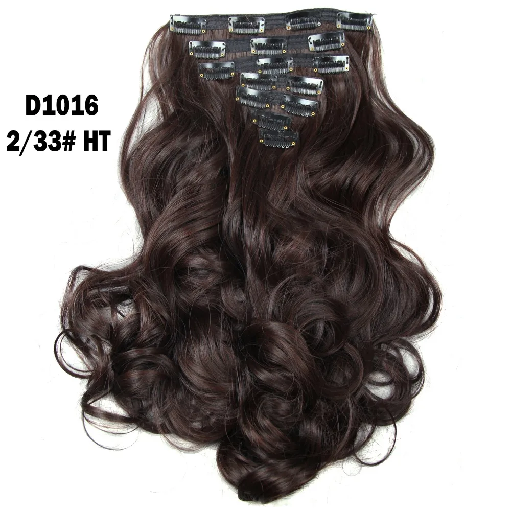 20inch 160g Curly Clip On Natural Hair Synthetic Styling in Extensions 6Piece Blonde Piece hair apply |