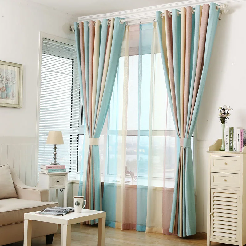 Полосатая искусственная ткань для спальни занавеска с бахромой свадебная