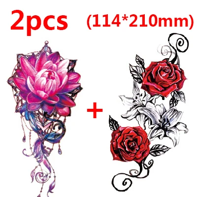 2pcs style 6 2 шт временная татуировка наклейка s водонепроницаемый переводная наклейка для тела рука цветок наклейка s браслет на талию металлик флэш-татуировки - Цвет: 2pcs style 6