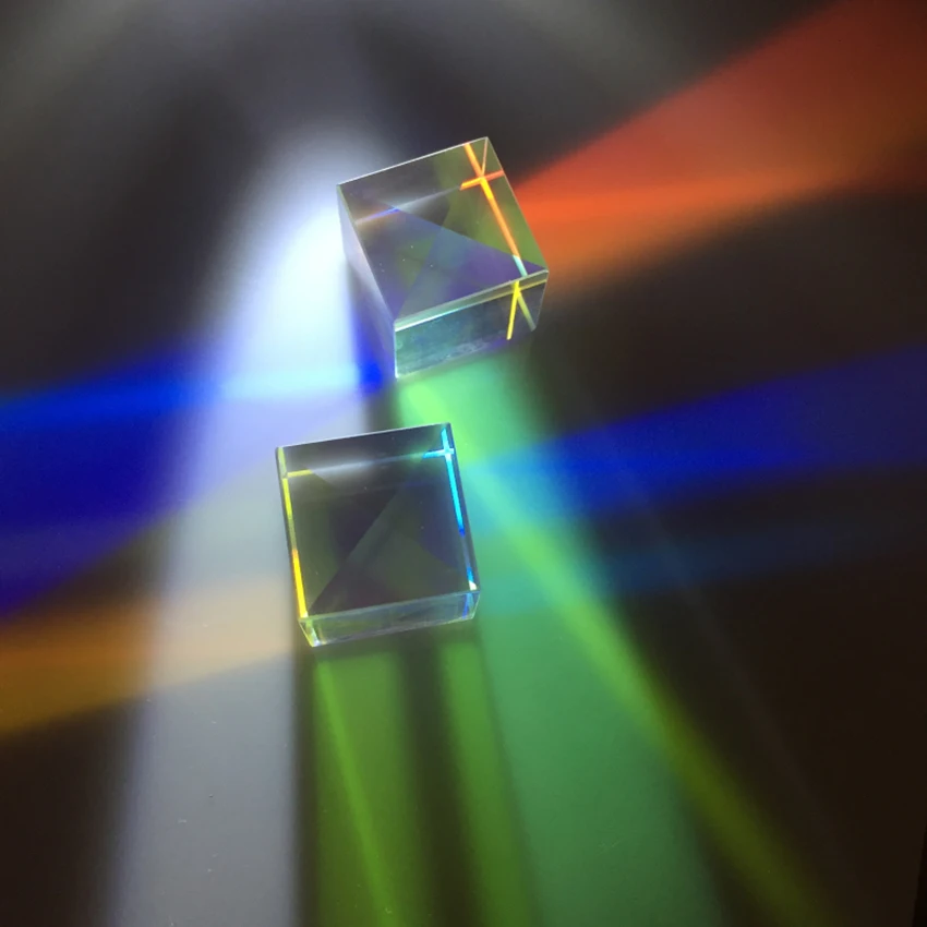 Призм оптический Стекло куб дефектные крест Двуцветные зеркальная Призма