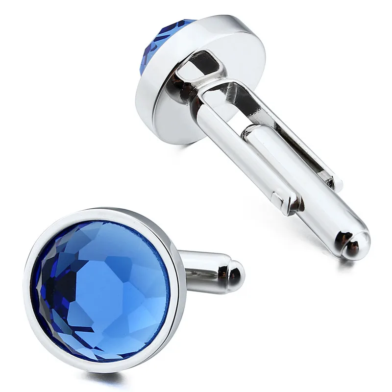 Круглые запонки HAWSON с резным стеклом Модные мужские французские аксессуары для